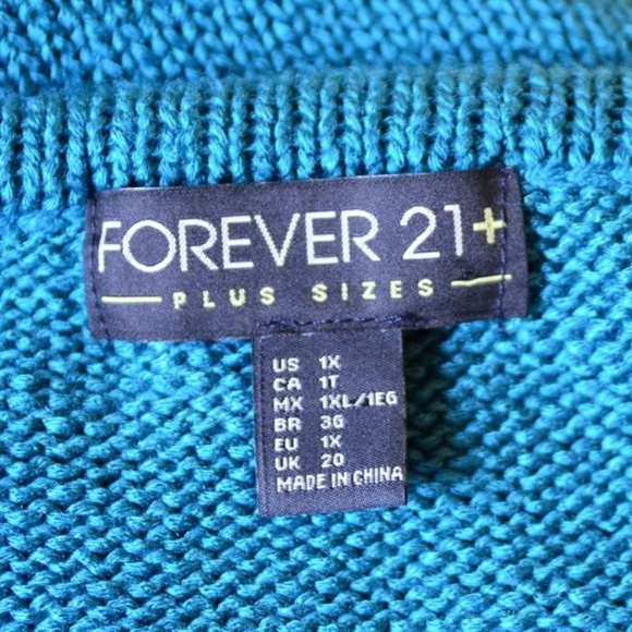 Forever 21 Teal Crew Neck Sweater - Picture 3 of 4